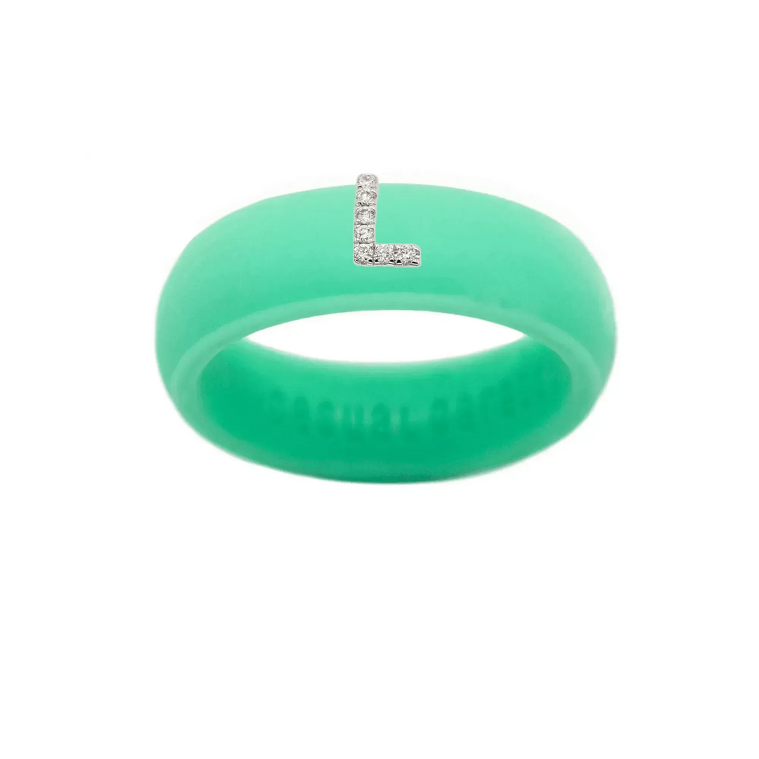 “L” Diamond Initial - Size 6