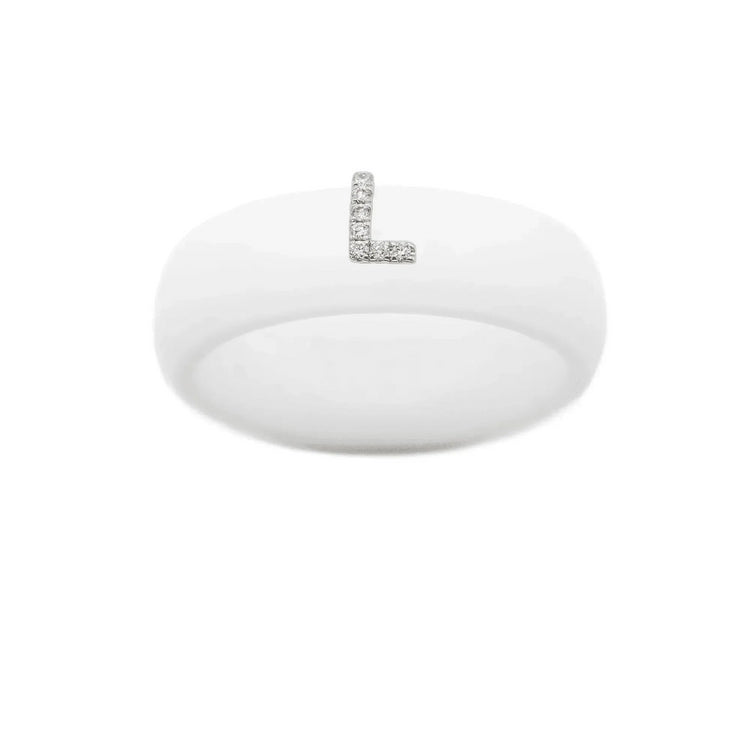 “L” Diamond Initial - Size 6