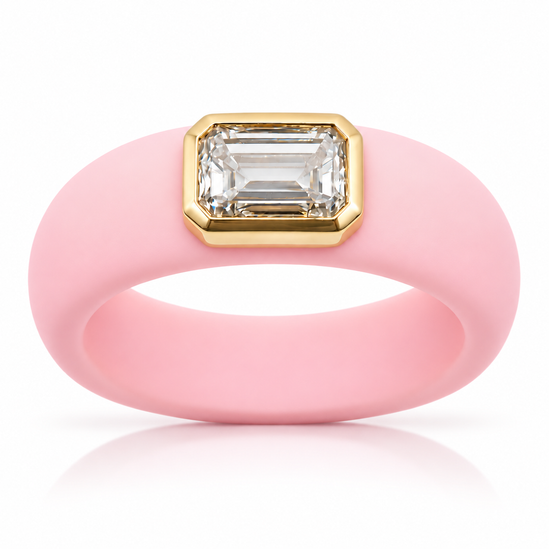 Large Emerald Cut Lab-Grown Diamond Ring