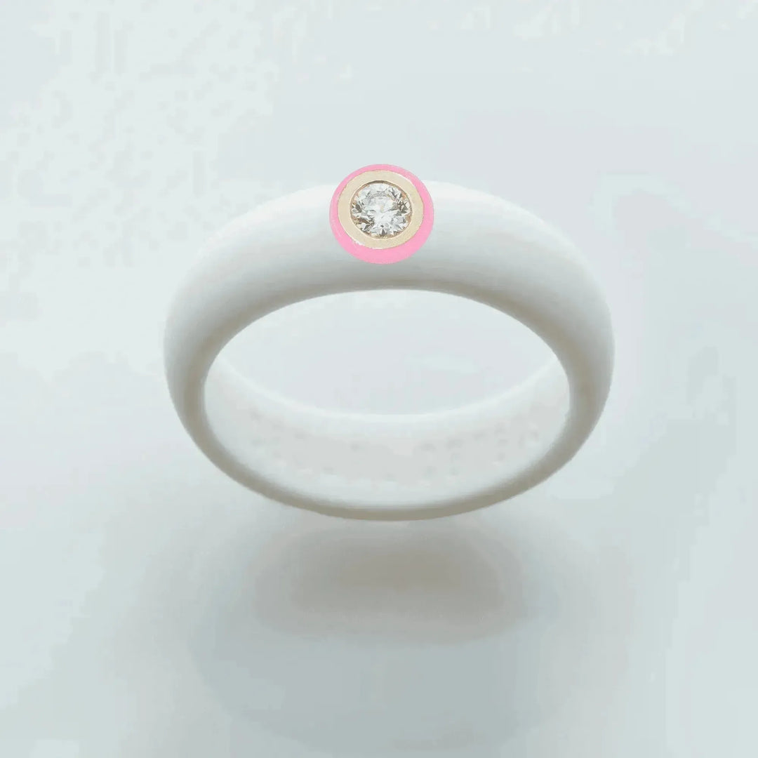 14K Bubble Gum Ceramic Bezel