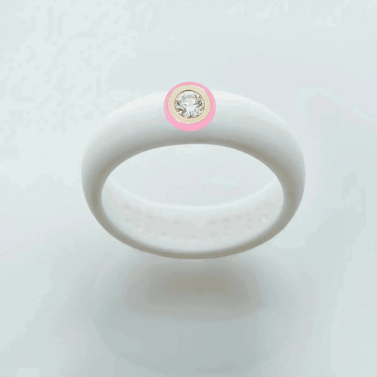 14K Bubble Gum Ceramic Bezel