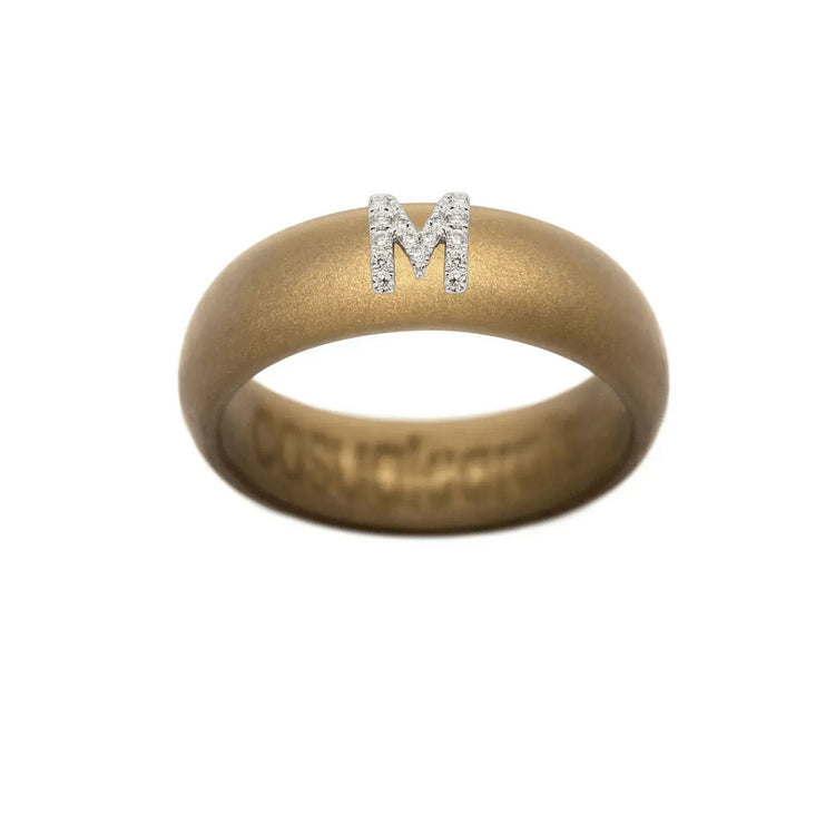“M” Diamond Initial - Size 9