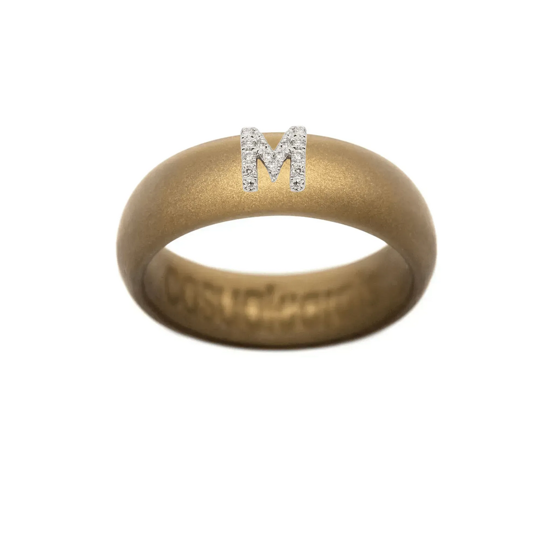 “M” Diamond Initial - Size 9