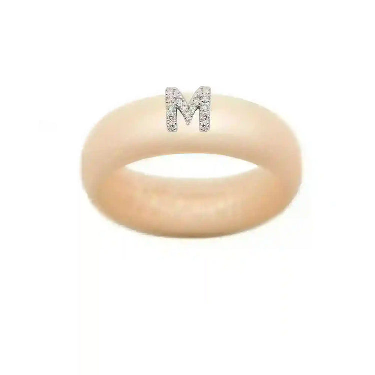 “M” Diamond Initial - Size 5