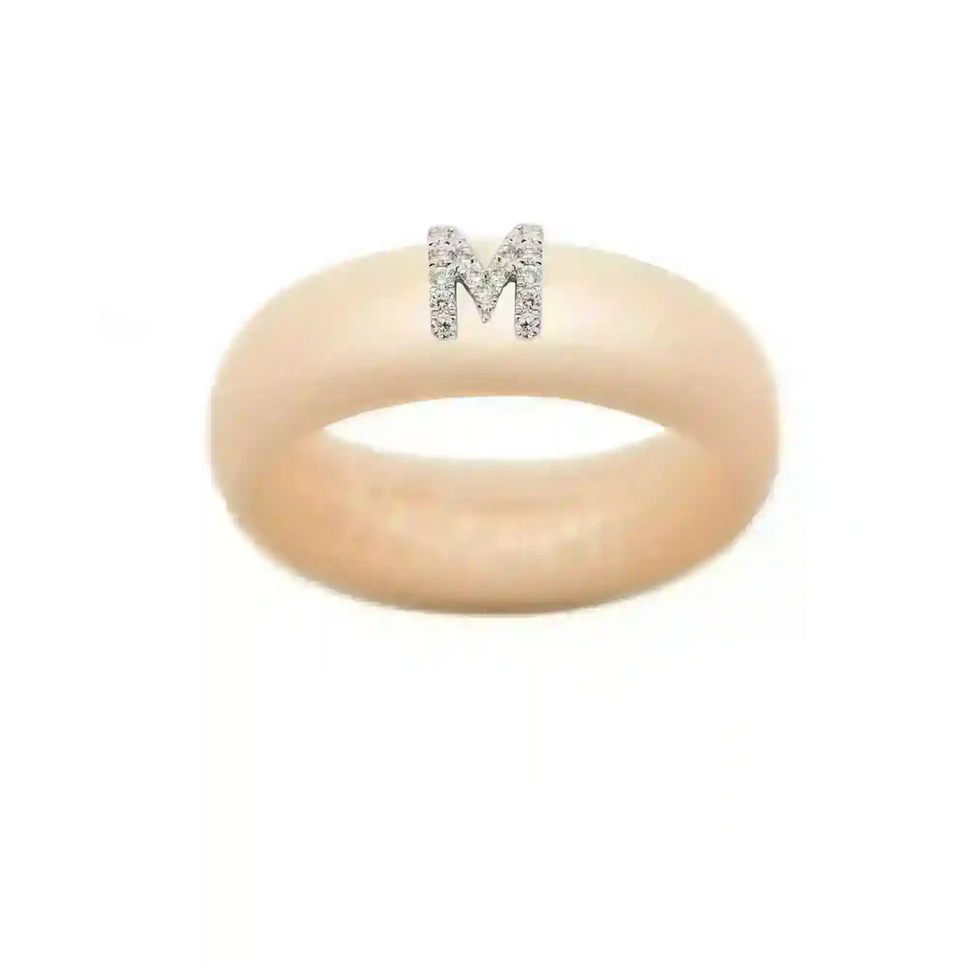 “M” Diamond Initial - Size 5