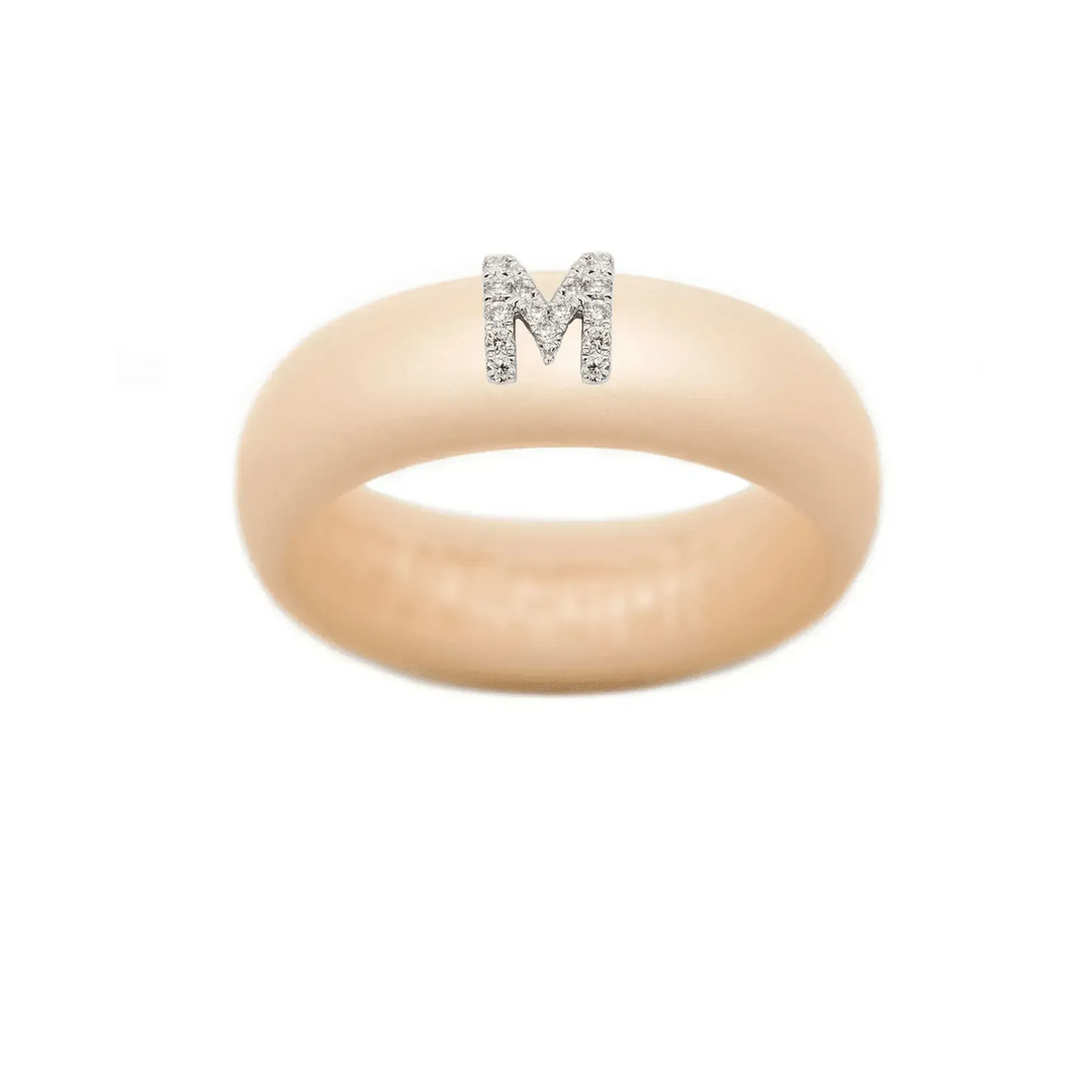 “M” Diamond Initial - Size 8