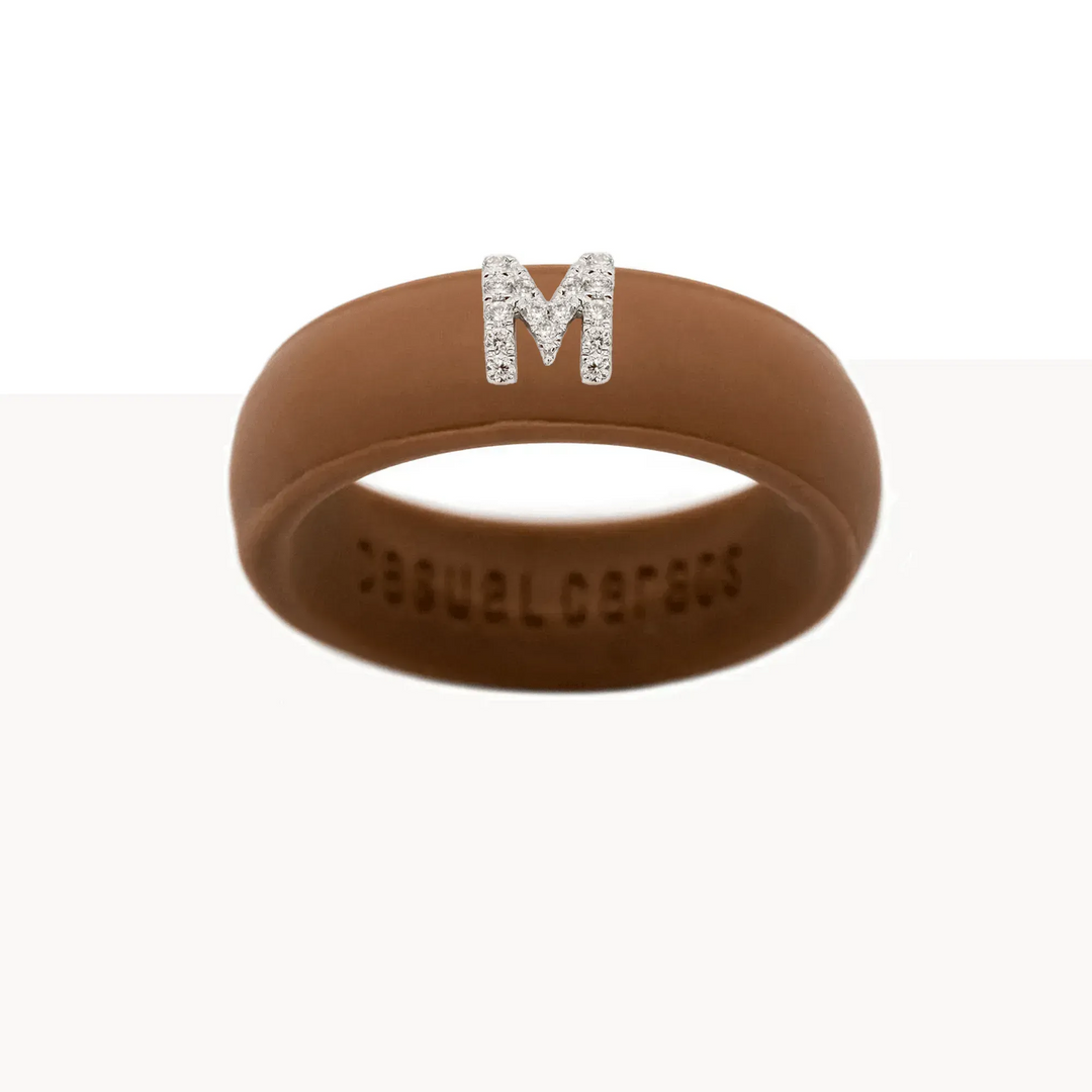 “M” Diamond Initial - Size 7