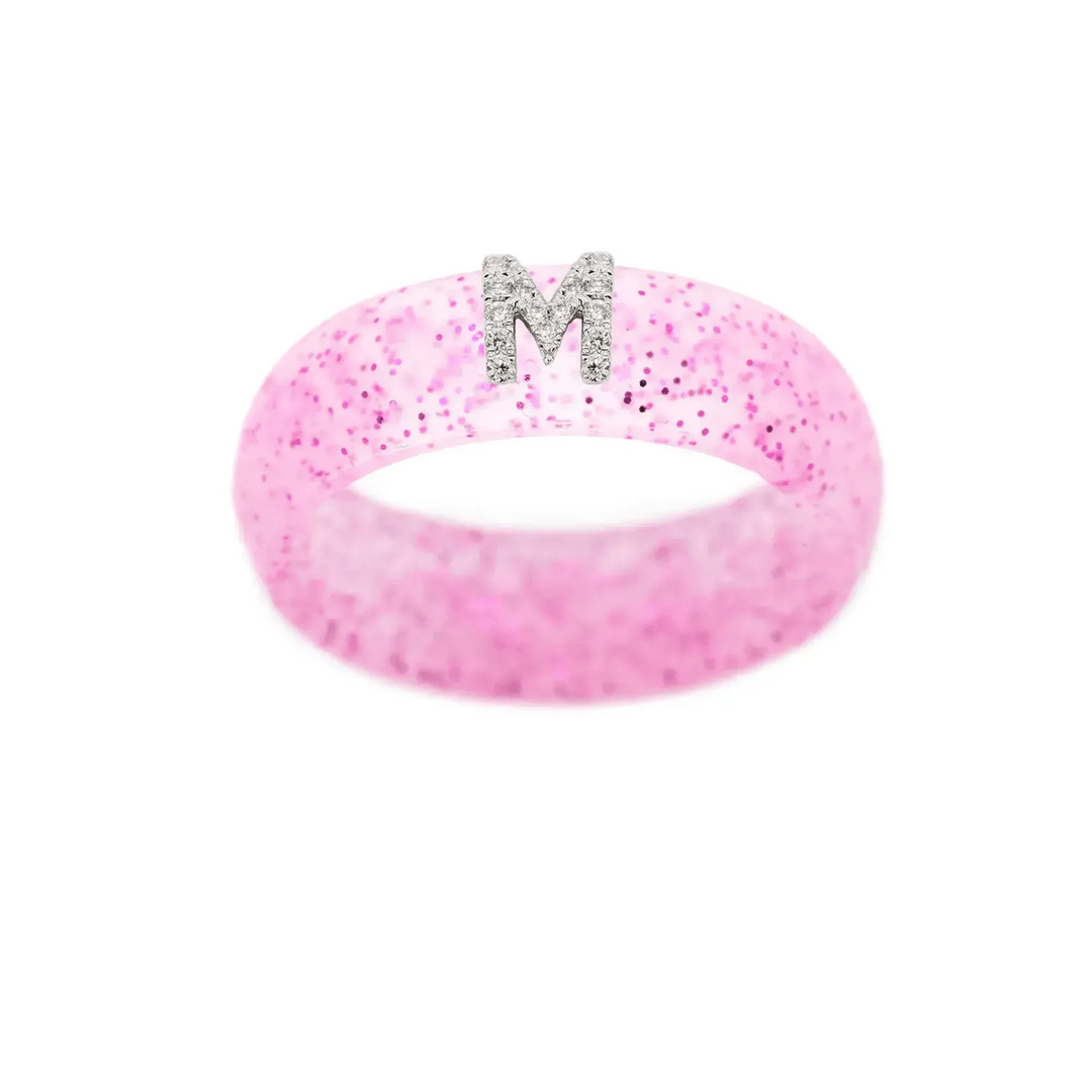 “M” Diamond Initial - Size 9