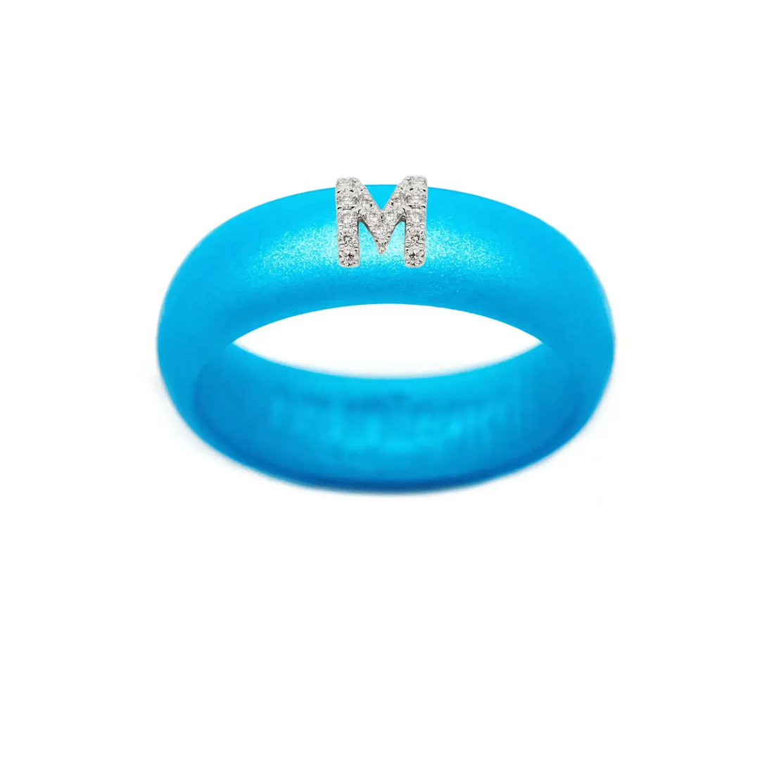 “M” Diamond Initial - Size 8