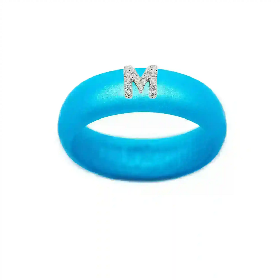 “M” Diamond Initial - Size 5