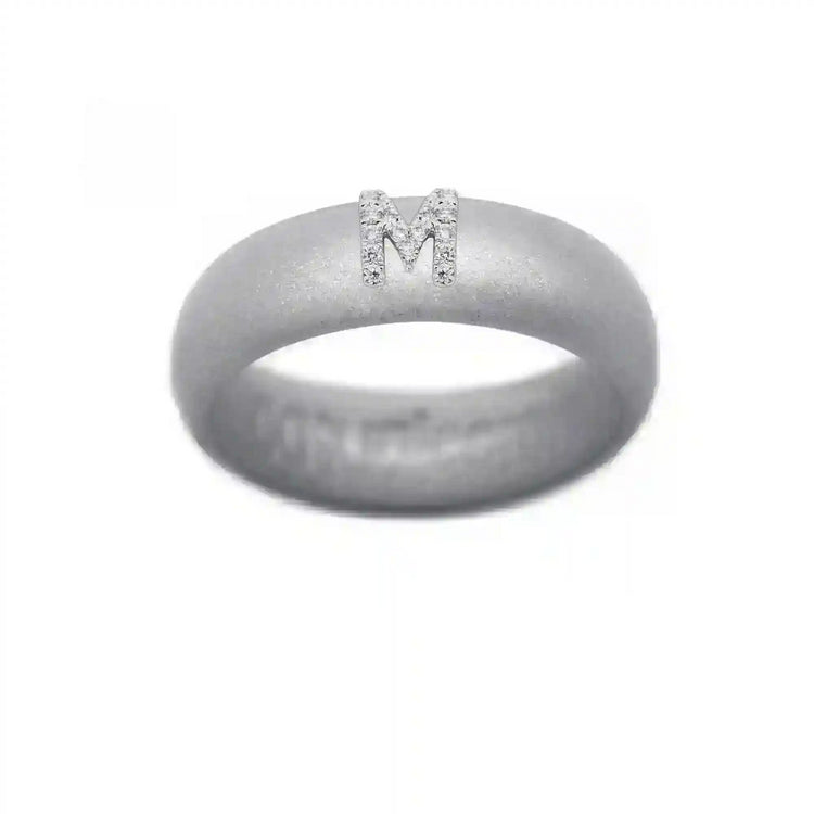 “M” Diamond Initial - Size 5