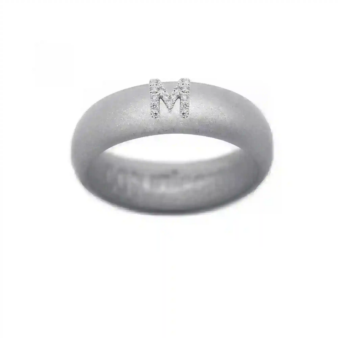 “M” Diamond Initial - Size 5