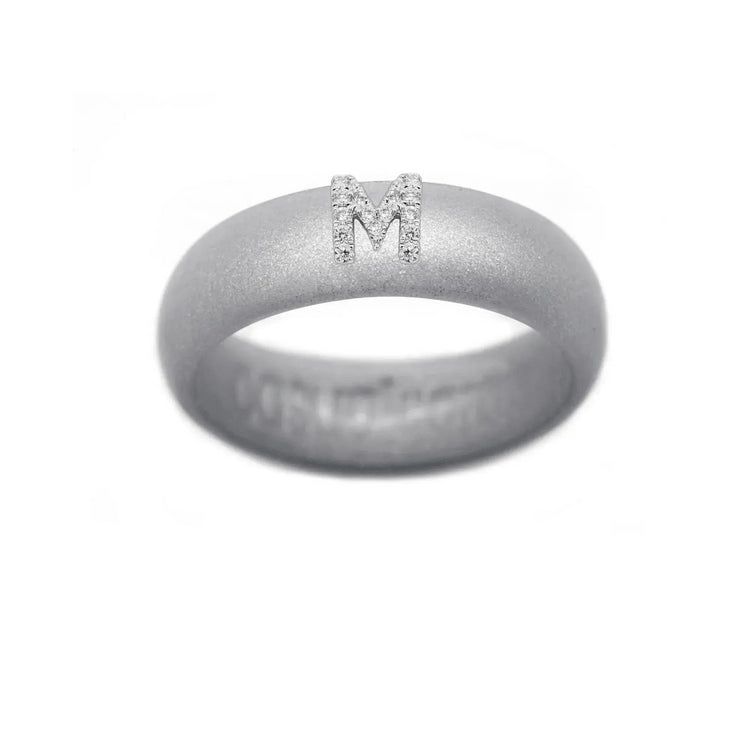 “M” Diamond Initial - Size 8