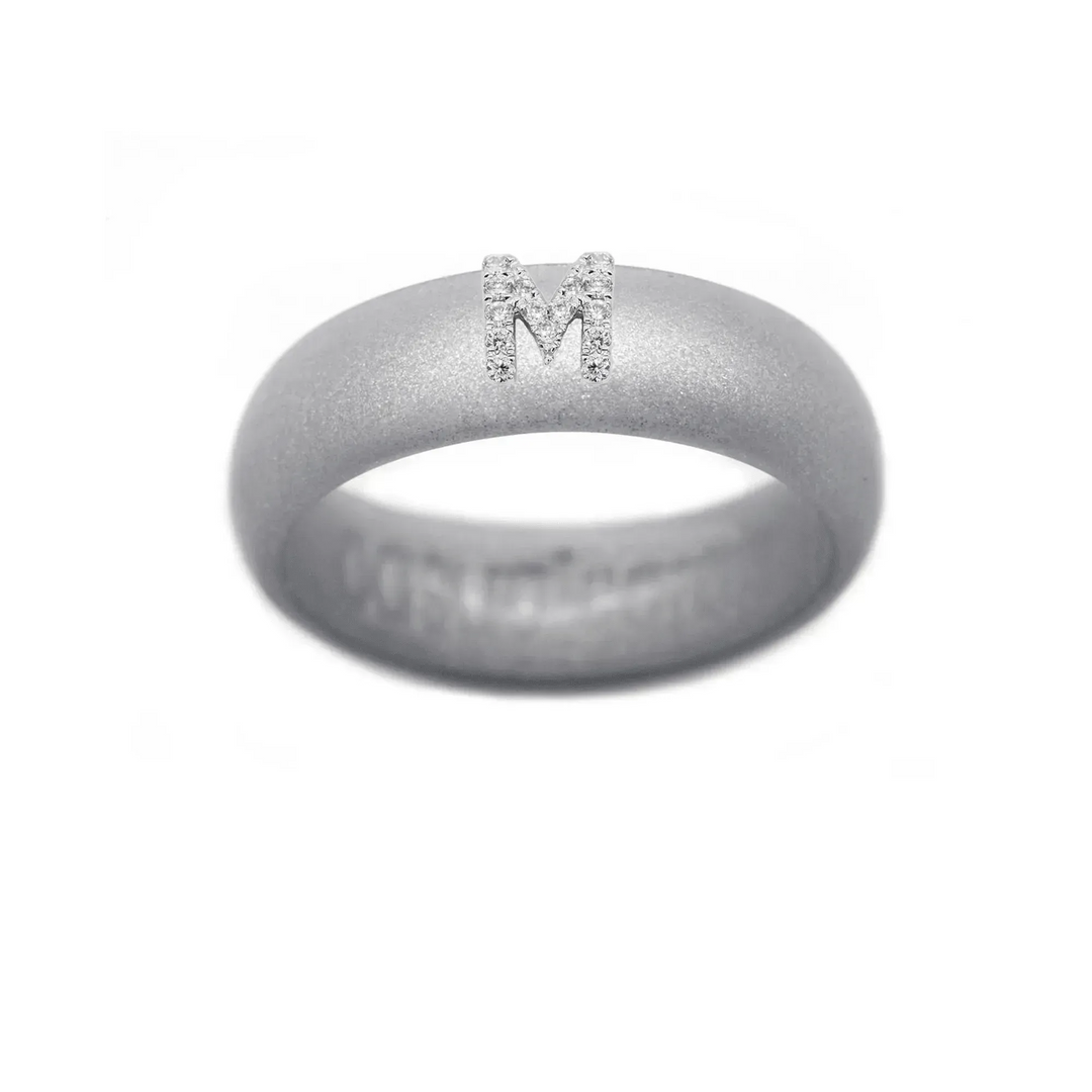 “M” Diamond Initial - Size 8
