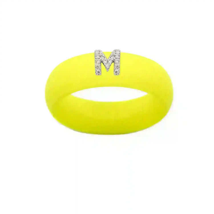“M” Diamond Initial - Size 5