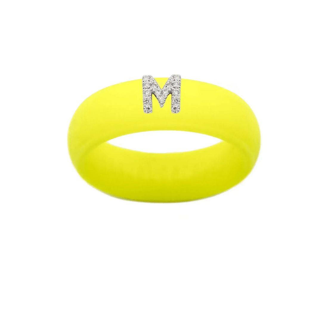 “M” Diamond Initial - Size 8