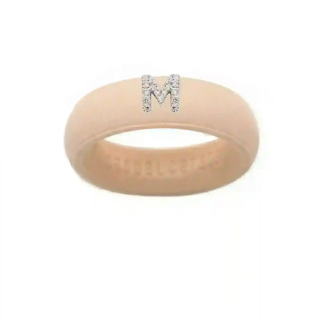 “M” Diamond Initial - Size 5