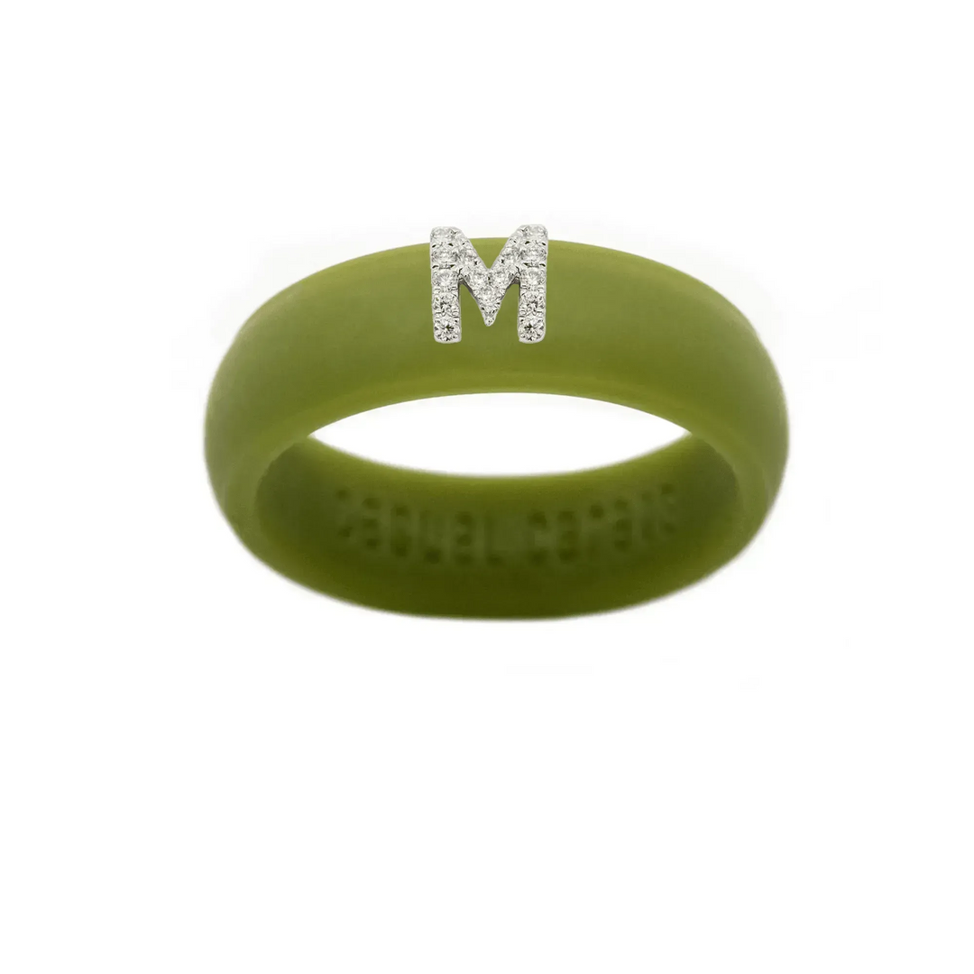 “M” Diamond Initial - Size 8