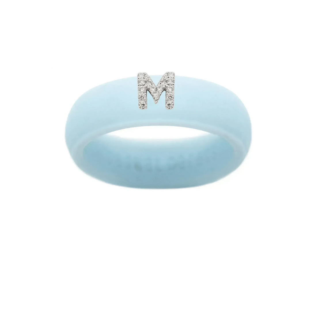 “M” Diamond Initial - Size 8