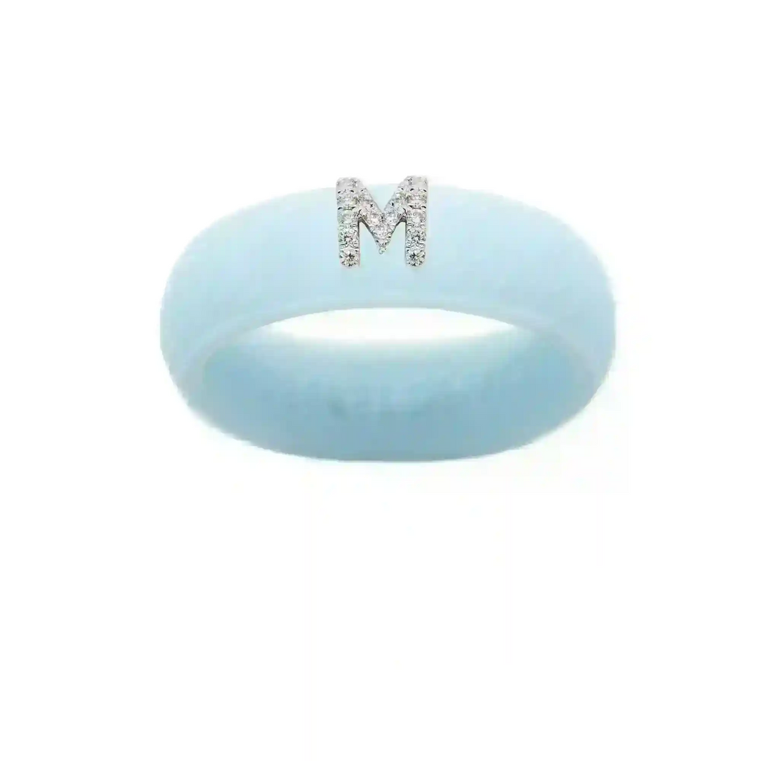 “M” Diamond Initial - Size 5