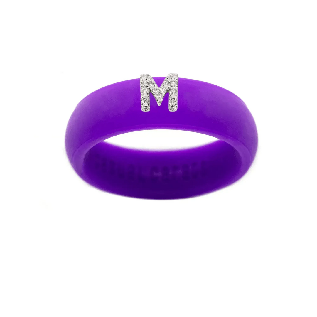 “M” Diamond Initial - Size 8