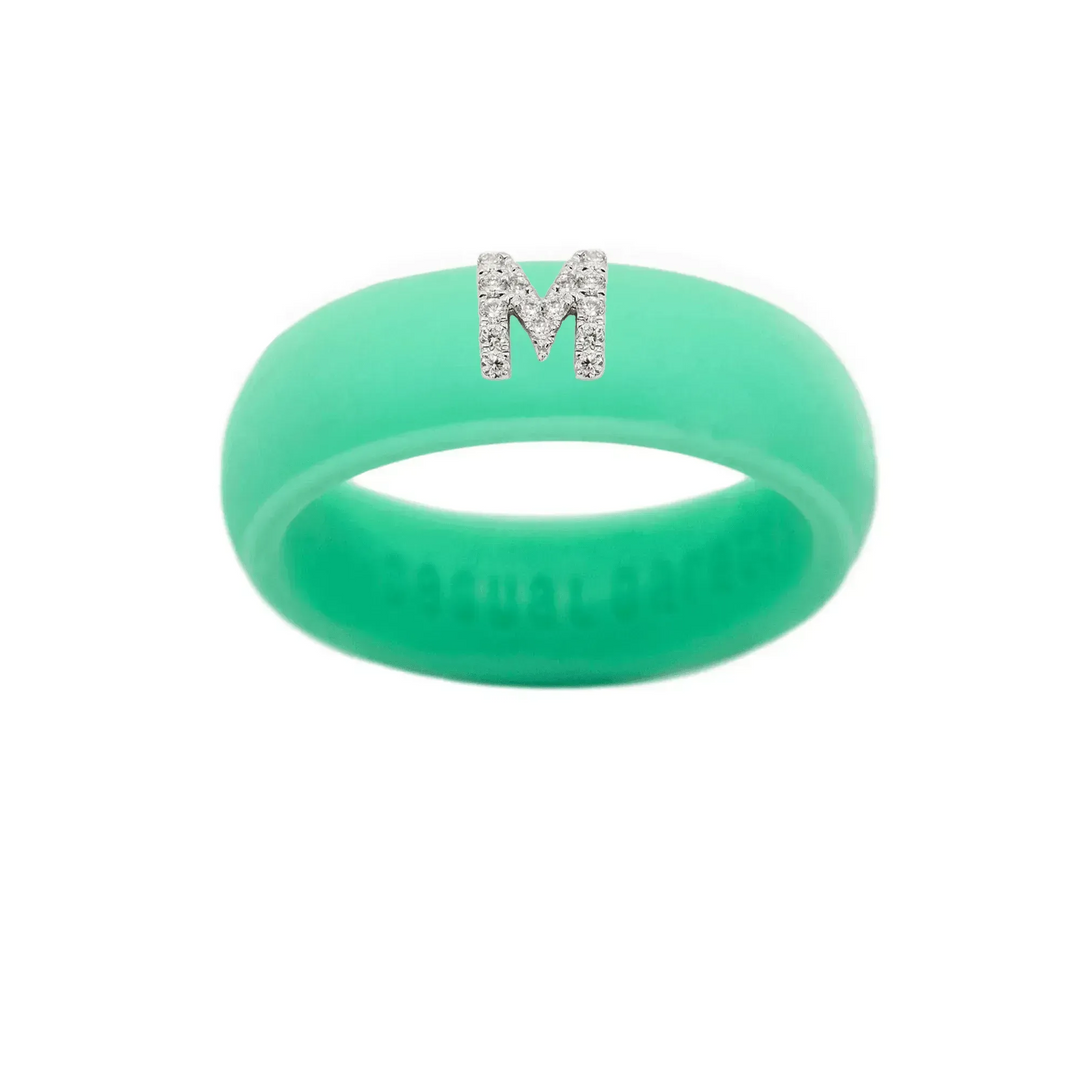 “M” Diamond Initial - Size 8