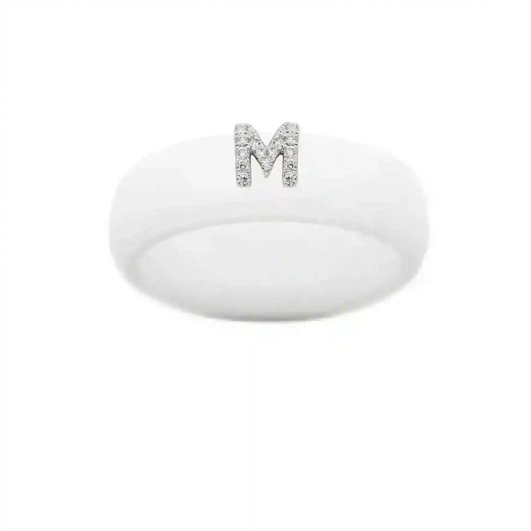 “M” Diamond Initial - Size 5