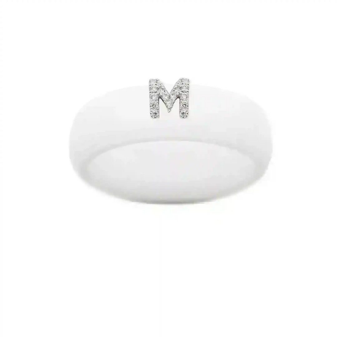 “M” Diamond Initial - Size 5