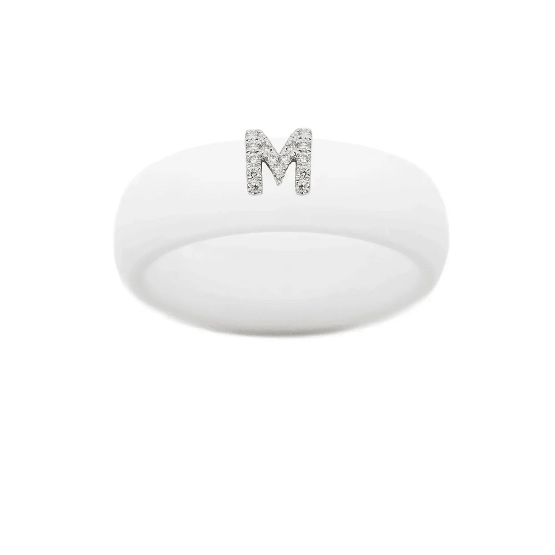 “M” Diamond Initial - Size 8