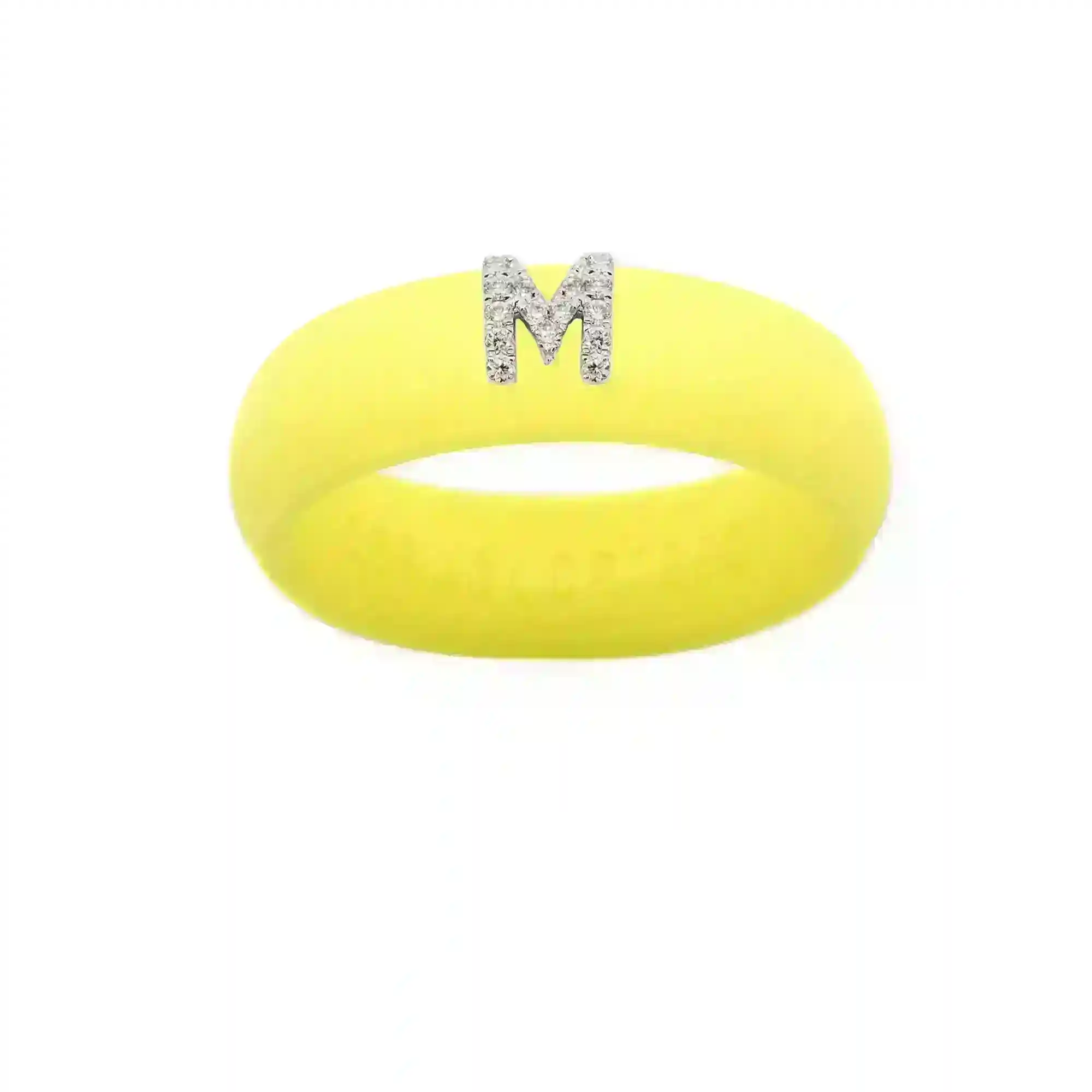 “M” Diamond Initial - Size 7