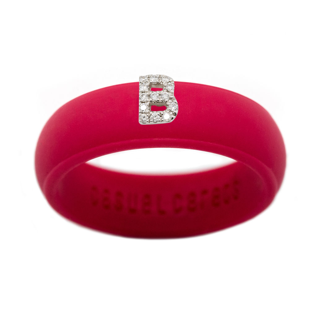 “B” Diamond Initial - Size 4