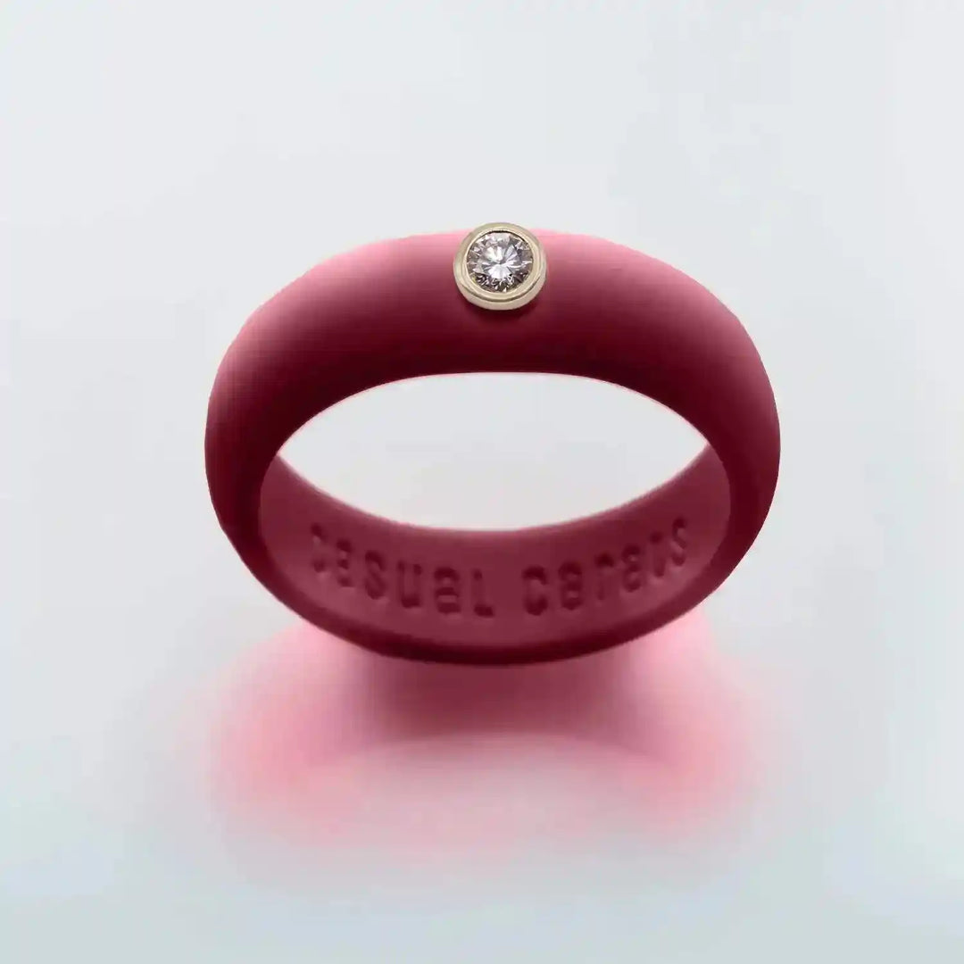 Maroon Diamond Silicone Ring