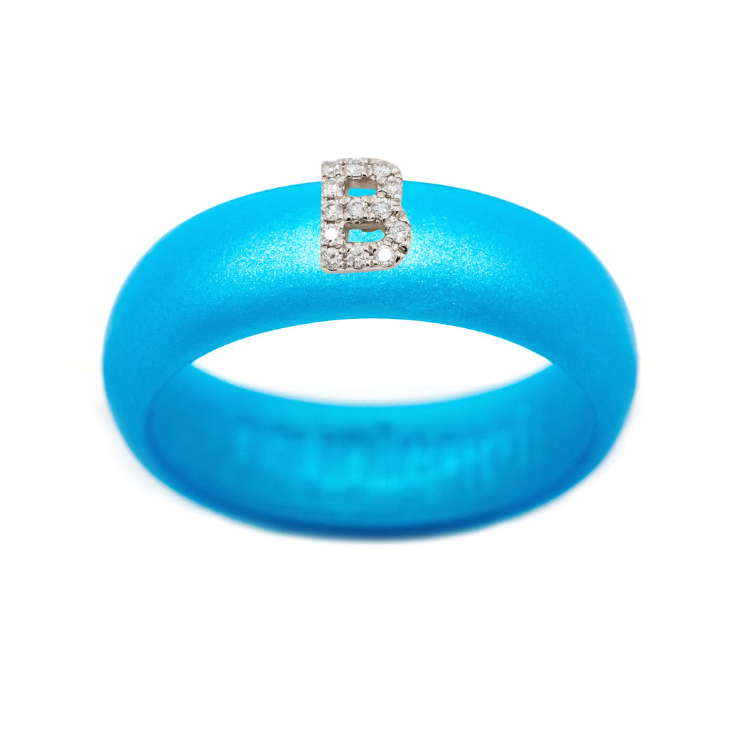 “B” Diamond Initial - Size 4