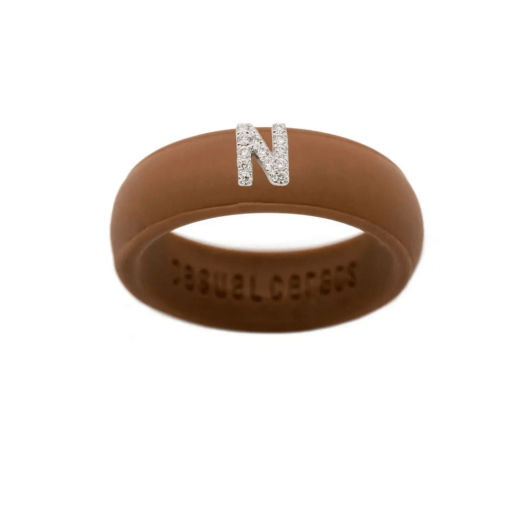 “N” Diamond Initial - Size 8