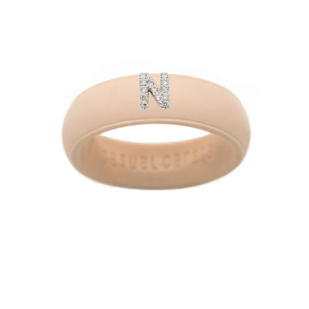 “N” Diamond Initial - Size 8
