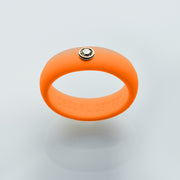 Neon Orange Diamond Silicone Ring