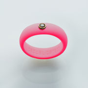 Neon Pink Diamond Silicone Ring