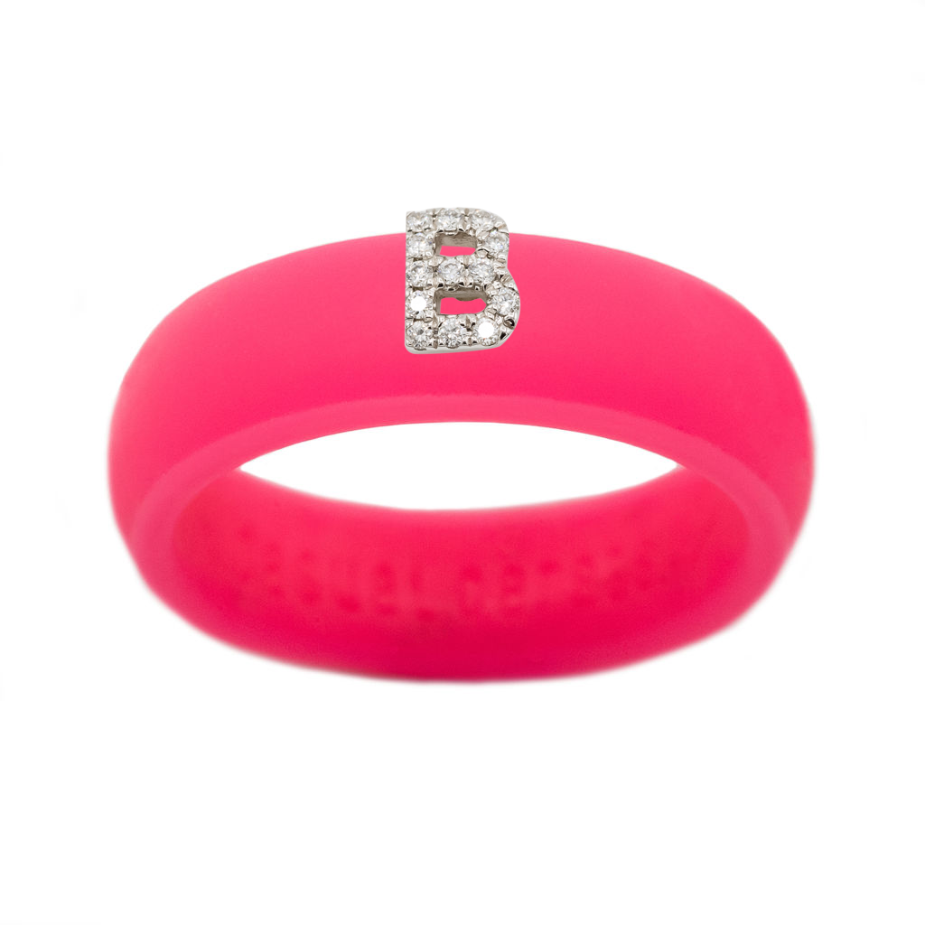 “B” Diamond Initial - Size 4