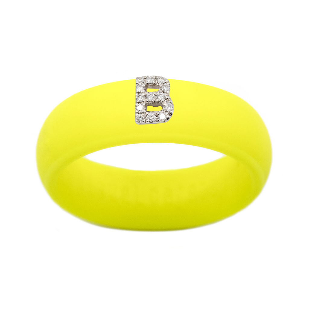 “B” Diamond Initial - Size 4