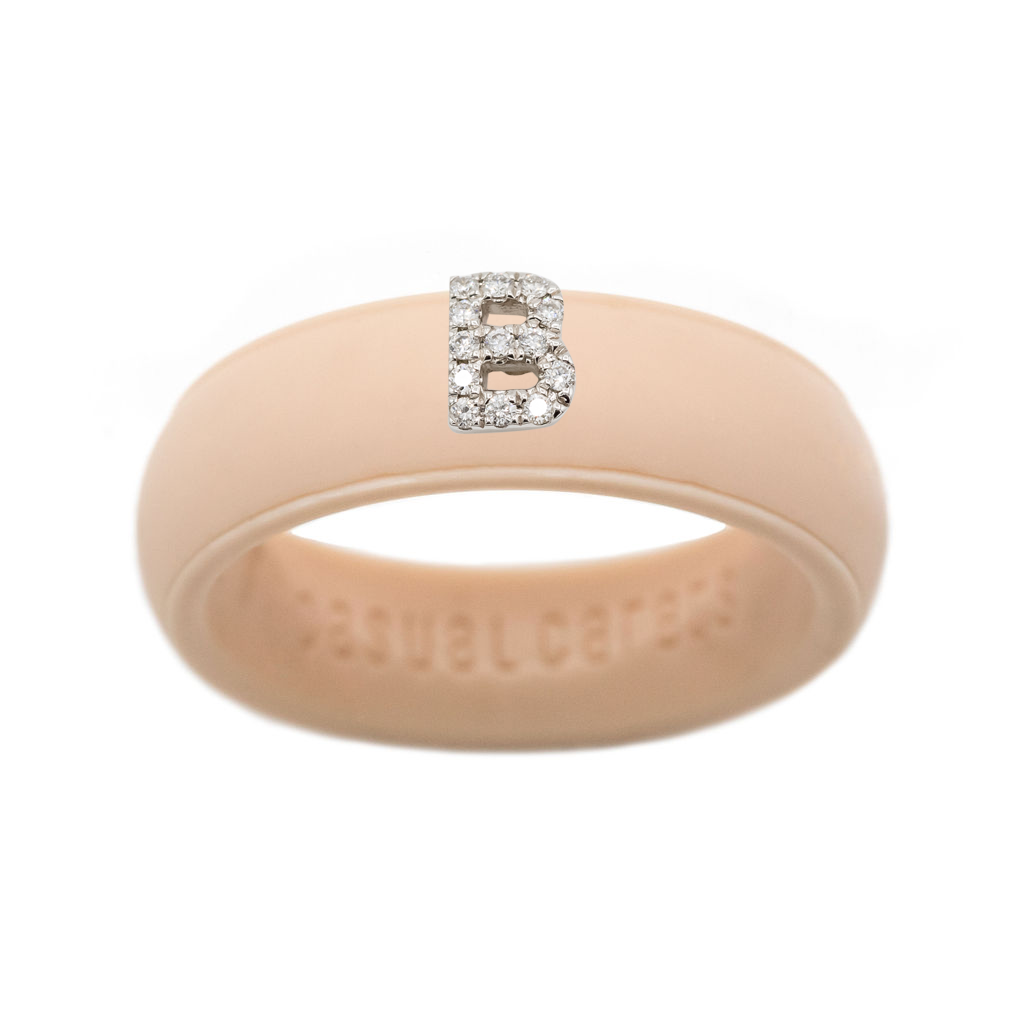 “B” Diamond Initial - Size 4