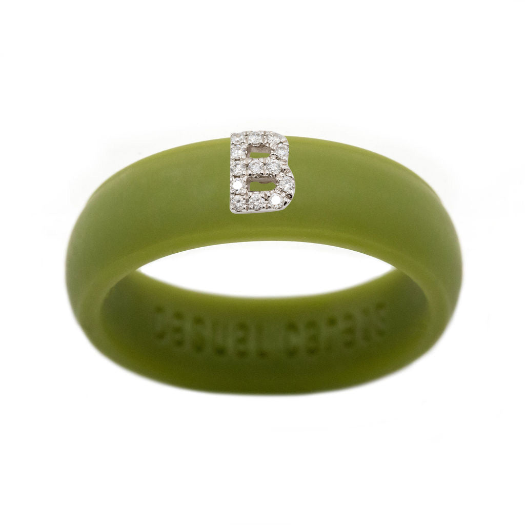 “B” Diamond Initial - Size 4