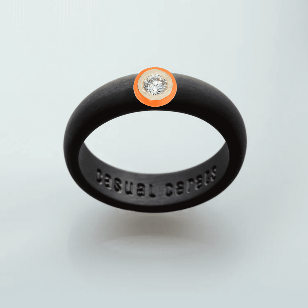 14K Orange Ceramic Bezel  Orange