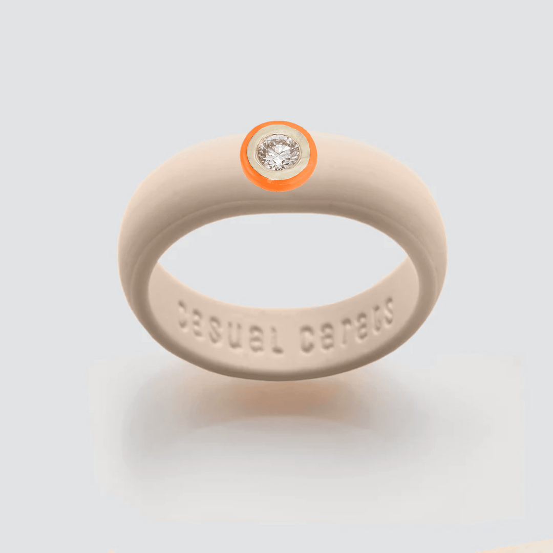 14K Orange Ceramic Bezel  Orange