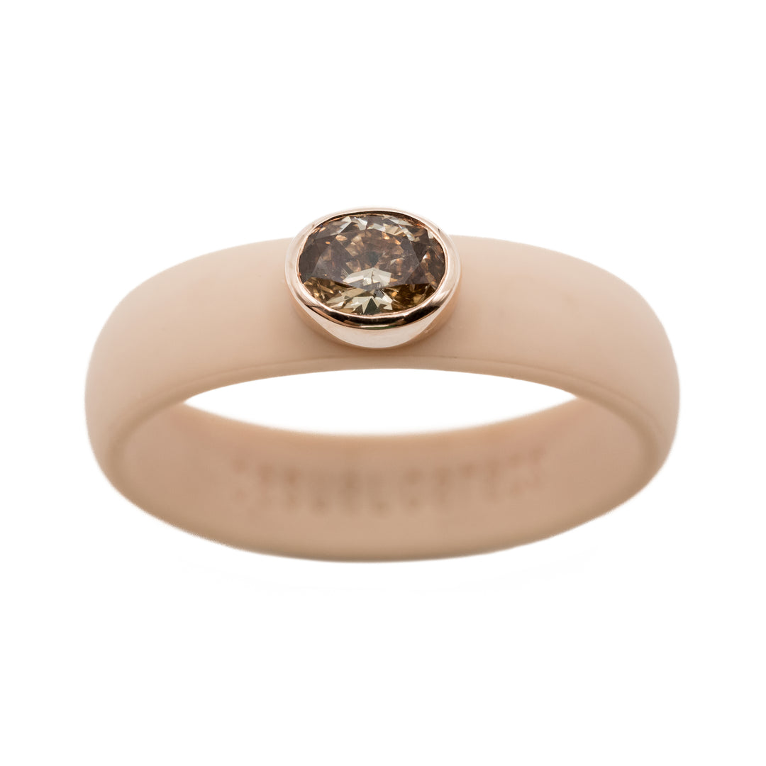 Oval Cognac Diamond Silicone Ring