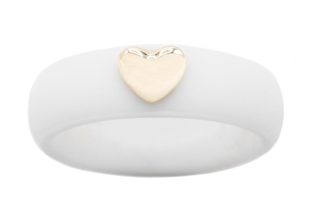 Puffy Gold Heart Silicone Ring