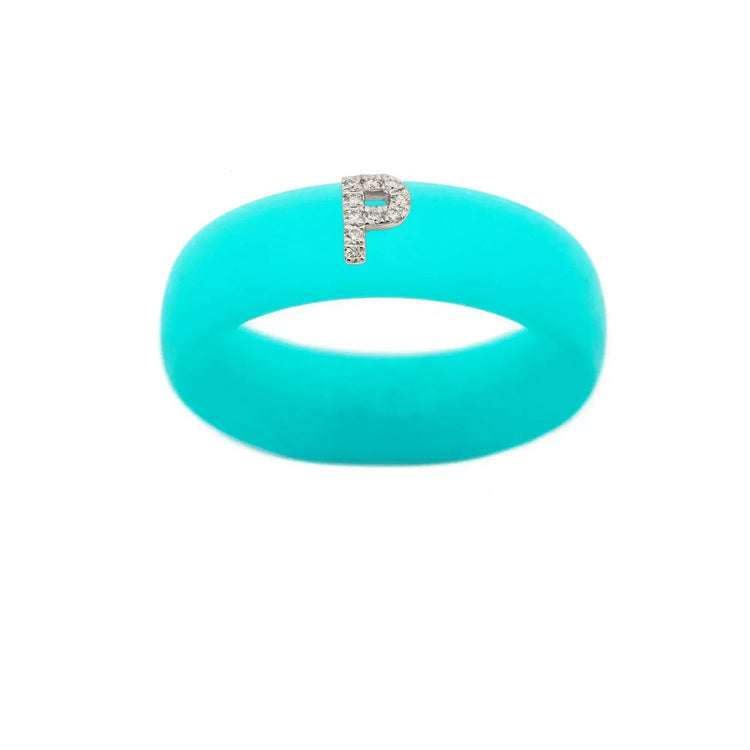 “P” Diamond Initial - Size 9