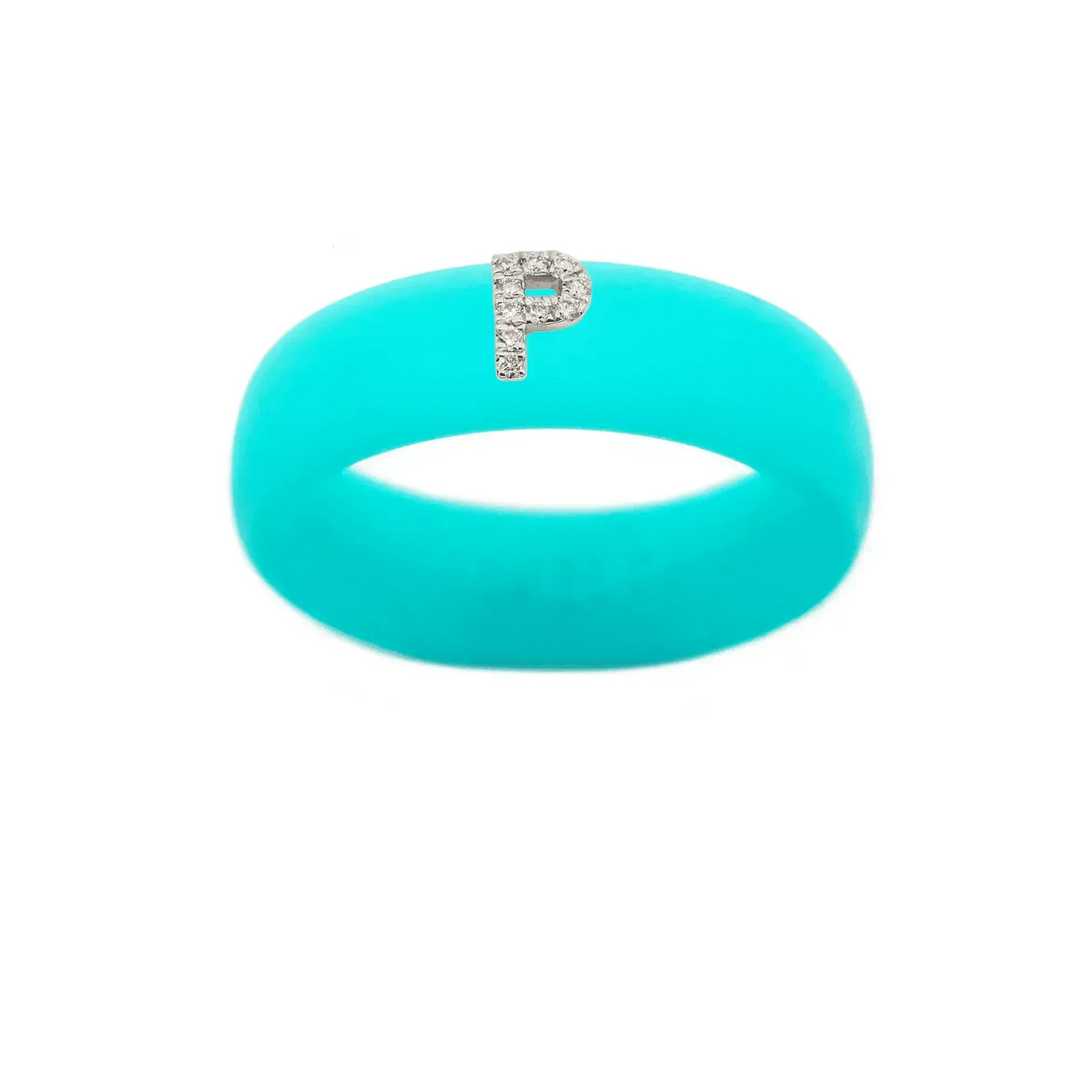 “P” Diamond Initial - Size 9