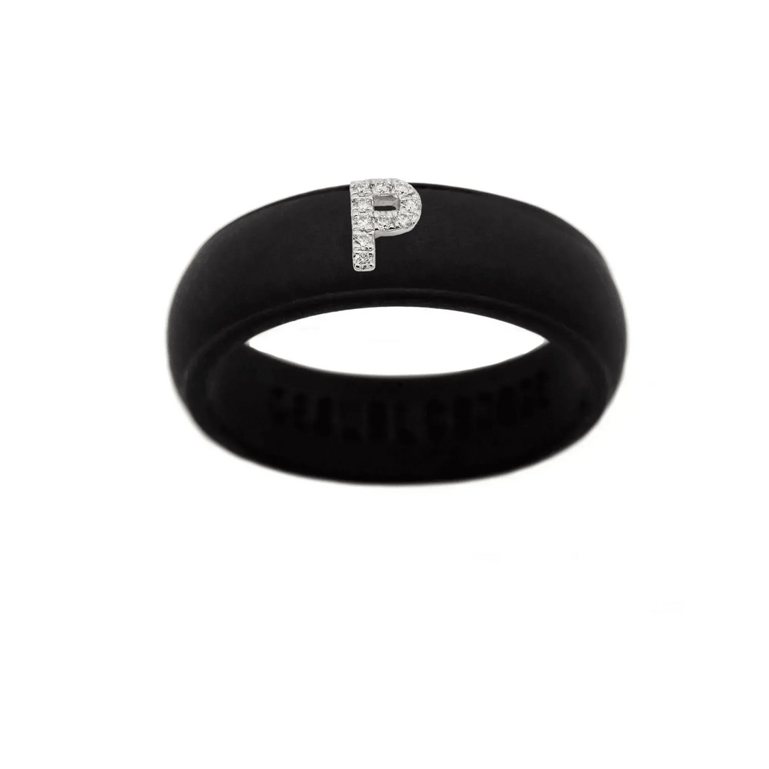 “P” Diamond Initial - Size 9