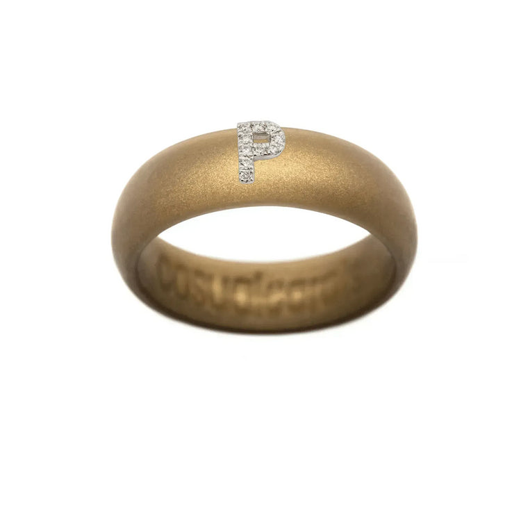 “P” Diamond Initial - Size 9