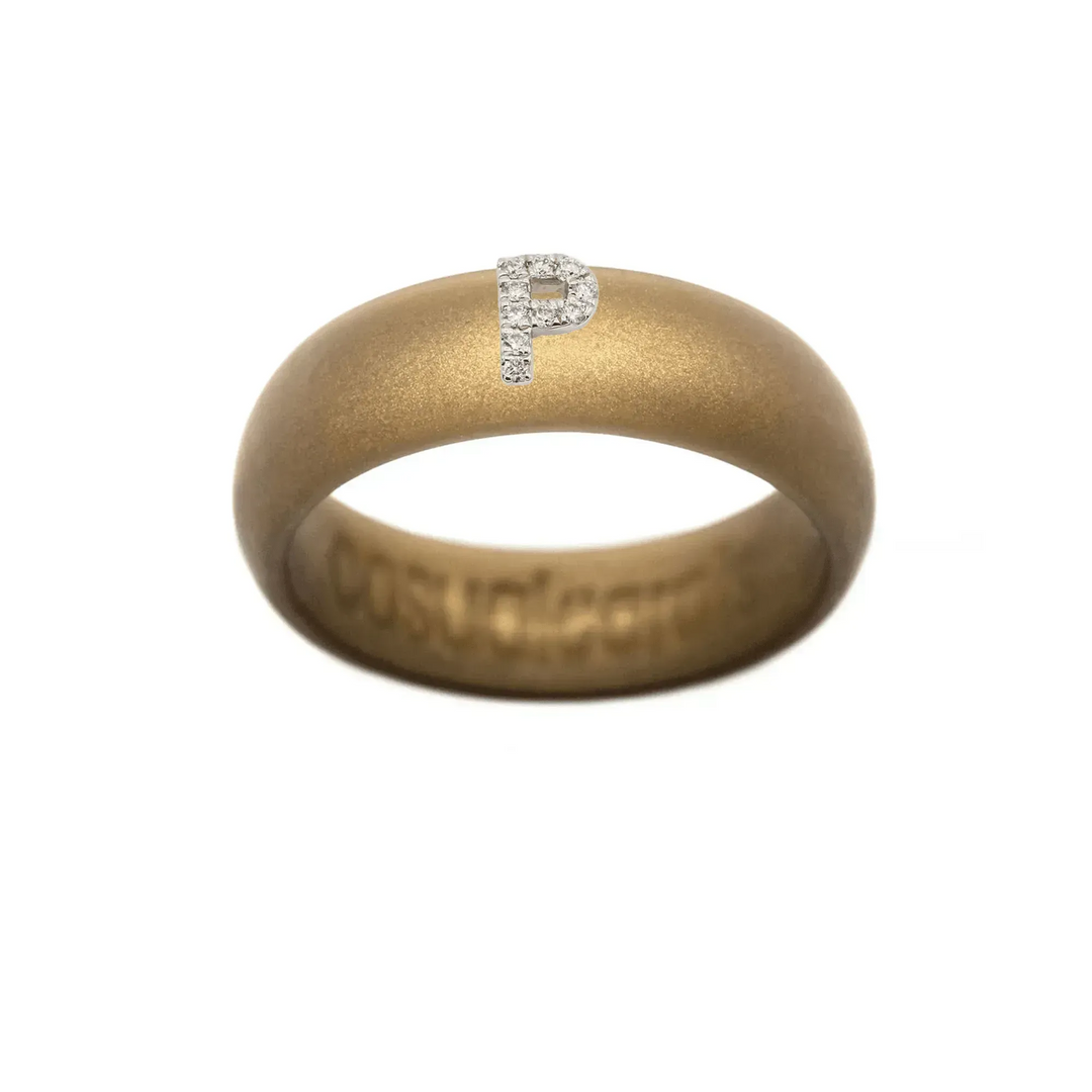 “P” Diamond Initial - Size 9